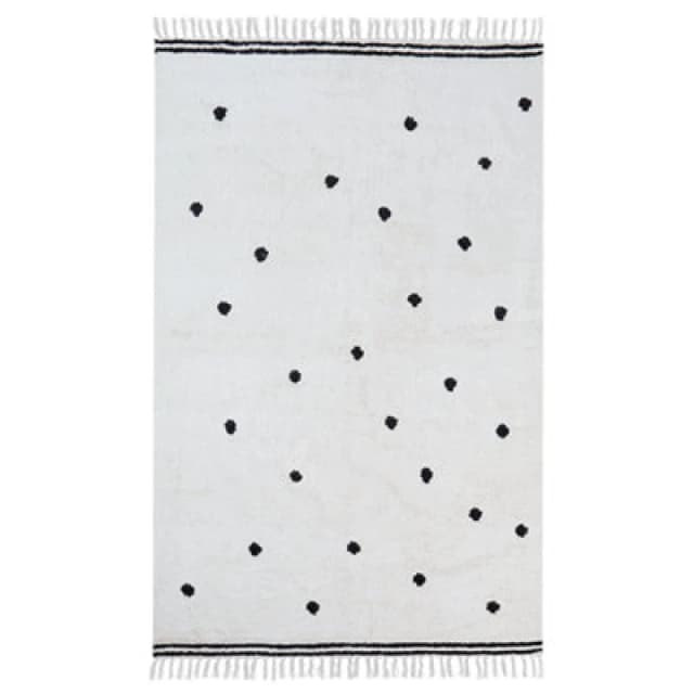 Beliani Kids Rug Laza Off-White 140 X 200 Cm Cotton