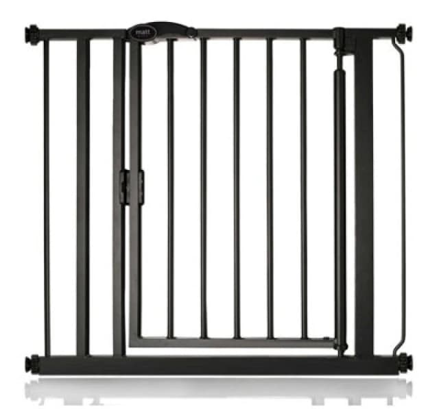 Safetots Pressure Fit Self Closing Stair Gate, 82.2Cm - 89.2Cm, Matt Black, Auto Closing Baby Gate, Safety Barrier