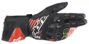 Alpinestars GP Tech V2 Gloves Black White Red Fluo XL