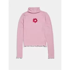 Skinny Dip Roll Neck Top - Pink