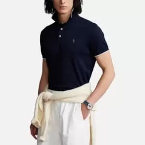 Polo Ralph Lauren Mens Custom Slim Fit Birdseye Polo Shirt - Aviator Navy - M
