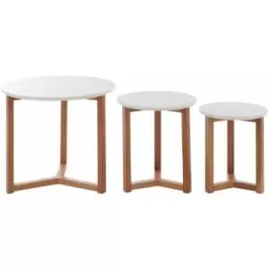 Set of 3 Side Tables with White Tops - Premier Housewares