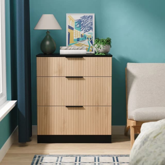 Welcome Furniture Ready Assembled Java 3 Drawer Deep Chest, Black JAV049SEBK