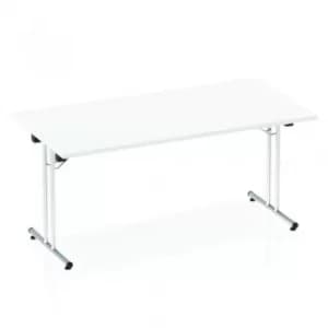 Sonix Rectangular Chrome Leg Folding Meeting Table 1600x800mm White