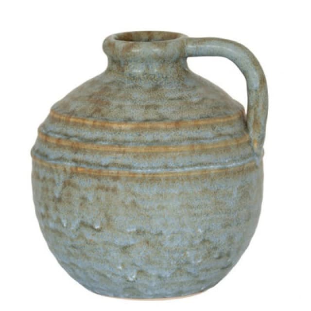 Hill Interiors Capella Krater Large Jug Vase - Ceramic - L20 X W20 X H23cm - Grey