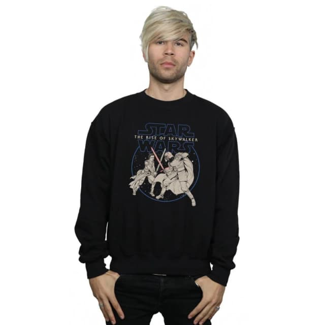 Disney Men Star Wars The Rise Of Skywalker Rey And Kylo Combat Sweatshirt in Black Size: Small Black S Male 5059400157628