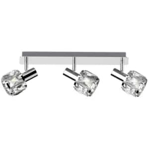 Zumaline Lighting - Zumaline Niasa Crystal Ceiling Spotlight Bar, Chrome, 3x E14