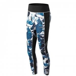 New Balance Print Impact Tights Ladies - Green/White AOP