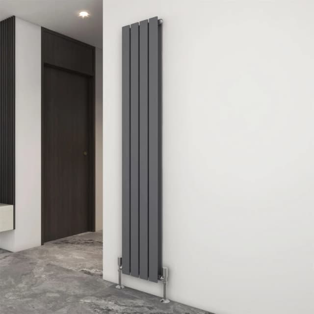 MCC Direct Designer Flat Panel Double Radiator 1800x272mm Anthracite in Grey Size: 1800x272 Grey Unisex 1800x272