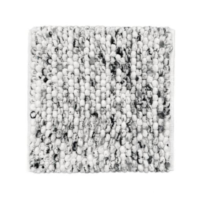 Allure Bath Fashions Marl Chunky Bobble Square Bath Mat Non Slip - Dark Grey
