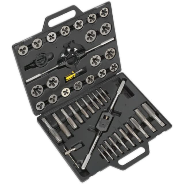 Loops 45pc Imperial Tap & Split Die Set - 1/4" to 1" - Manual Bar & Socket Threading Multi