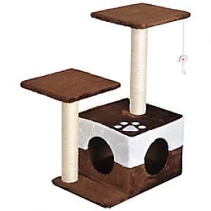 PawHut Cat Tree Brown 330 mm x 450 mm x 700 mm
