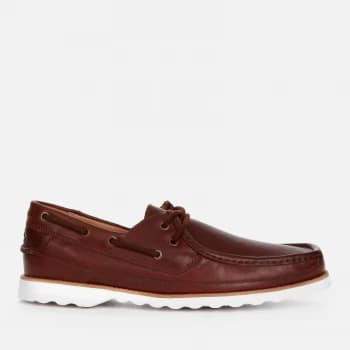 Clarks Mens Durleigh Sail Leather Boat Shoes - Tan - UK 10