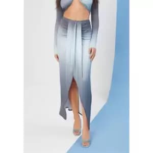 Missguided Coord Drape Front Maxi Skirt Ombre - Blue