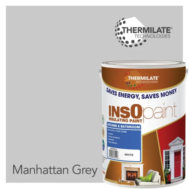 THERMILATE TECHNOLOGIES Kitchen & Bathroom Paint - 5L in Manhattan Grey Manhattan Grey Unisex 5L