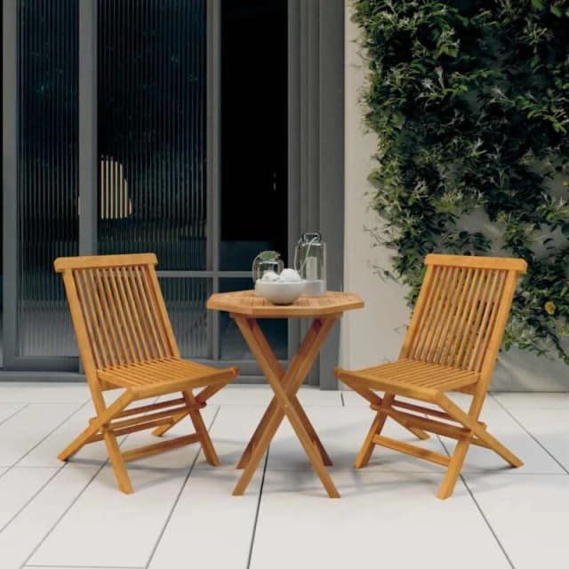 VIDAXL 3 Piece Garden Dining Set Solid Wood Teak Vidaxl 8720286703625