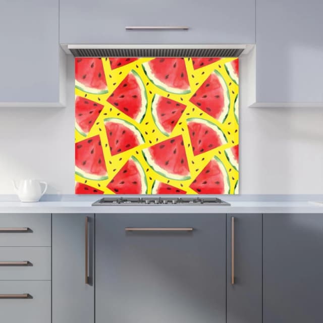 Warren Reed - Designer Watermelon Pattern Kitchen Splashback in Red Size: 700mm x 650mm Red Unisex 700mm x 650mm