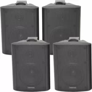 4x 4' 2 Way Stereo Speakers 70W 8Ohm Black Wall Mounted Background Music Hi Fi
