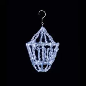 Premier Decorations 39cm Soft Acrylic Hanging Lantern With 120 Twinkling White LEDs