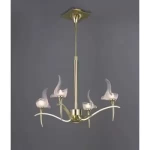 Viena round telescopic suspension 4 G9 bulbs, polished brass
