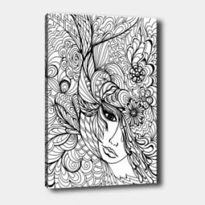 MANDALA67 White Black Decorative Canvas Painting