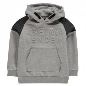 Firetrap OTH Hoodie Junior Boys - Grey Emboss