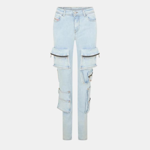 Diesel Womens Denim Stretch Mid Rise Skinny Jeans Blue Denim female 24