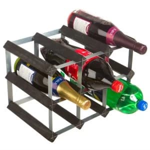 RTA 9-Bottle Wooden Wine Rack Ash