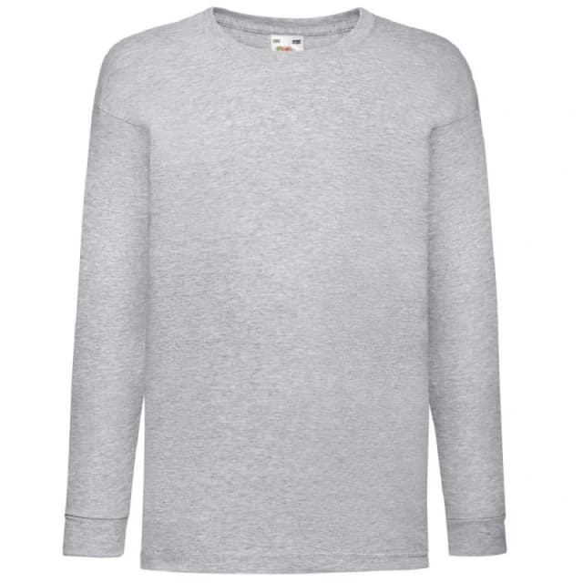 Fruit Of The Loom Long Sleeve T-Shirt Pack of 2 Grey unisex