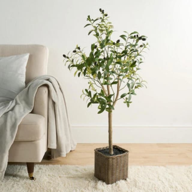 OHS OHS Artificial Olive Tree Plant in Pot Home Decor Party New Home Natural Style 110cm in Green Green One Size Unisex 5027434196302