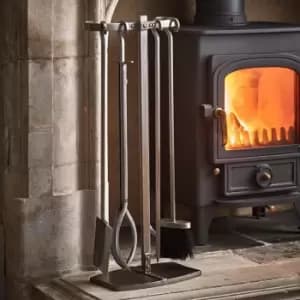 Ivyline Fireside Set in Antique Pewter