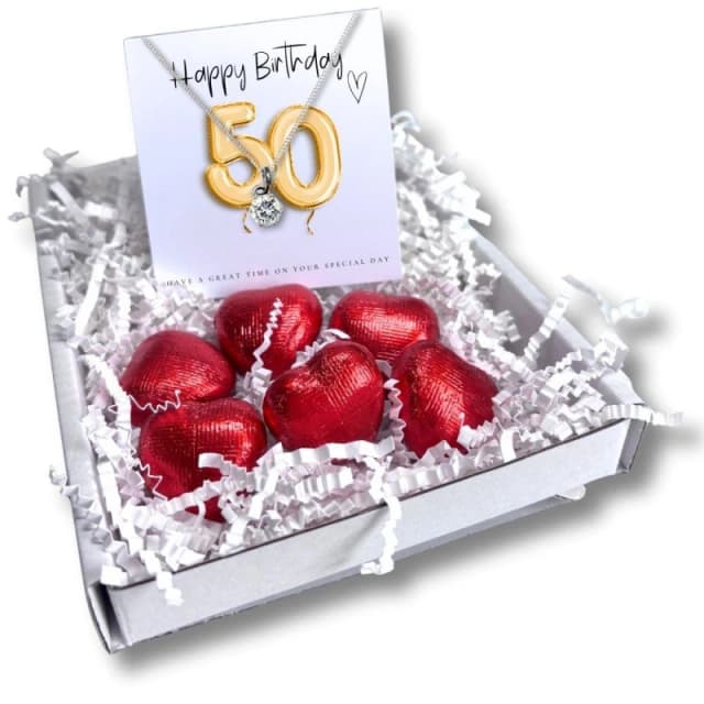Aye Do Gifts 50th Birthday Mini Gift Hamper - Necklace Silver female Mini Gift