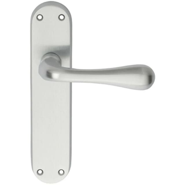 Loops PAIR Smooth Round Bar Handle on Latch Backplate 185 x 40mm Satin Chrome Multi