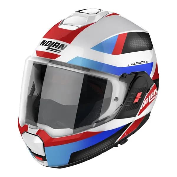 Nolan N120-1 Subway N-COM 024 Metal White Blue Red Black Modular Helmet Size L