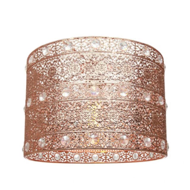 Happy Homewares Polished Copper Acrylic Gem Moroccan Style Chandelier Pendant Light Shade