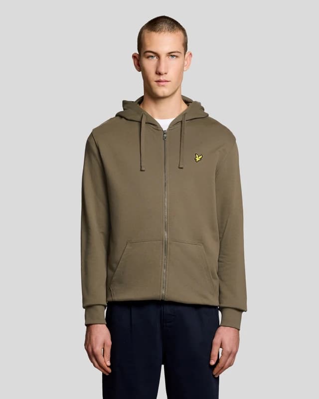 Lyle & Scott Zip Through Hoodie, Dark Green, Size S, Men Dark Green WV6SY Male S