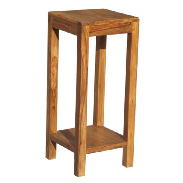 Jaipur Furniture Ltd Jaipur Telephone Table with Shelf - Sheesham Wood - L30 x W30 x H70cm - Honey Dark Finish in Brown Brown Unisex