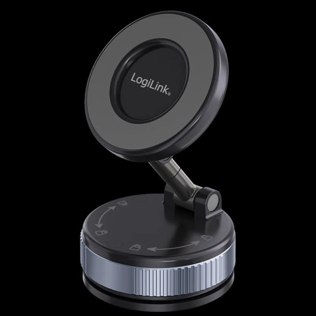 LogiLink Smartphone car holder. vacuum magnetic. foldable. 360