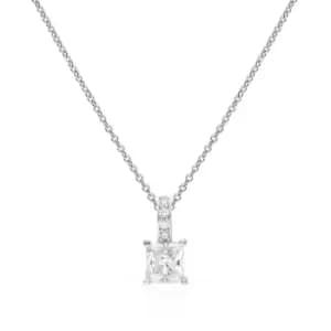 Diamonfire Silver Zirconia Princess Cut Pave Bale Necklace