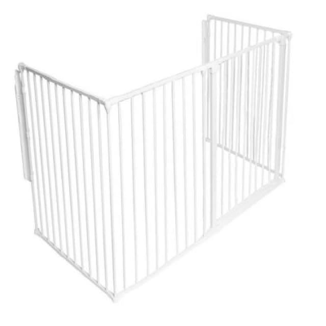 Safetots Extra Tall Multi Panel Fire Surround, 77Cm Deep X 144Cm Wide, White, 105Cm High, Baby And Toddler Fire Guard
