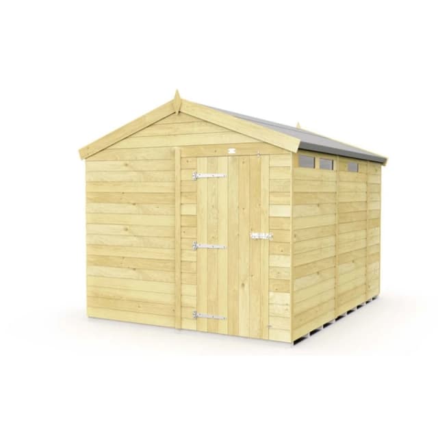 Buttercup Farm 8 x 9 Feet Apex Security Shed - Single Door - L272 x W231 x H217cm in Brown Brown Unisex