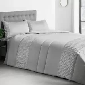 Isabella Rose Charlotte Sequin Panel Luxury Duvet Set - Silver - Bedspread TJ Hughes
