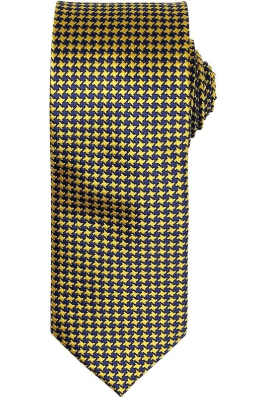 Premier Premier Puppytooth Tie in Gold Gold One Size Unisex 5063470392476