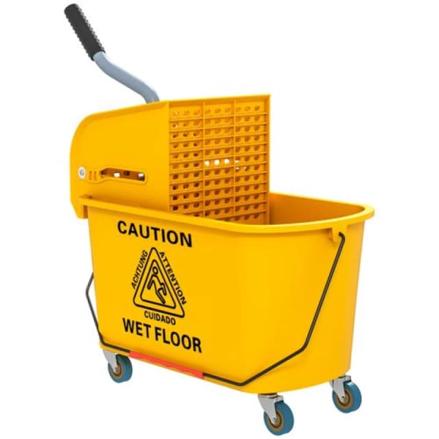 HOMCOM HOMCOM Mop Bucket with Wringer on Wheels for Floor Cleaning 20 Litre Yellow Yellow One Size Unisex 5063603142794