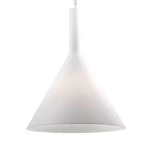 Cocktail 1 Light Large Dome Ceiling Pendant White, E27