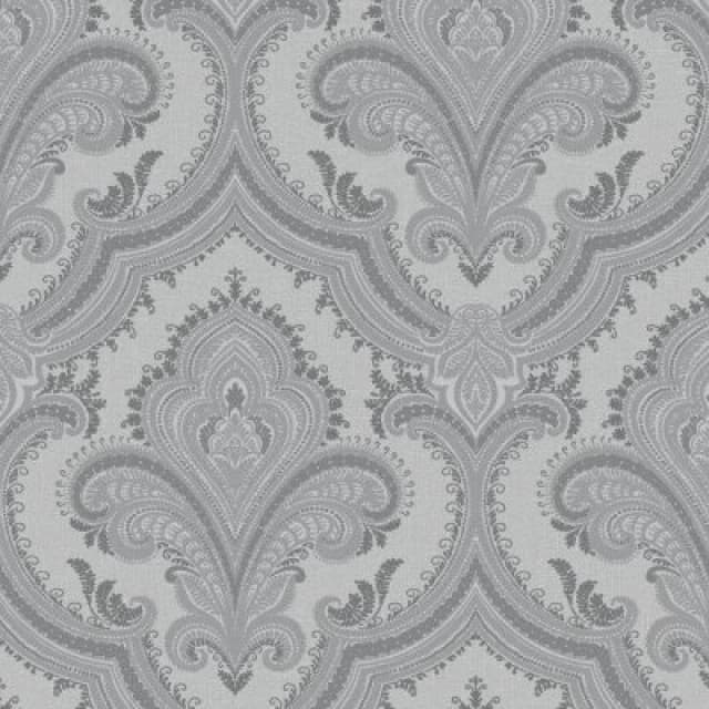 Design ID DID Damask Grey & Silver Wallpaper Wallpaper One Size Grey 41716602000