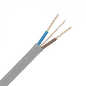 Zexum Grey 4mm 32A Brown Blue Twin and Earth TnE 6242Y Flat PVC Harmonised Lighting Power Cable - 50 Meter