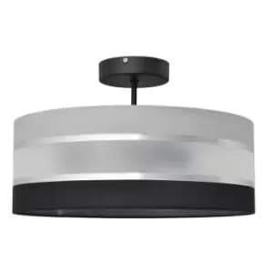 Helen Cylindrical Ceiling Light Grey, Silver, Black 40cm