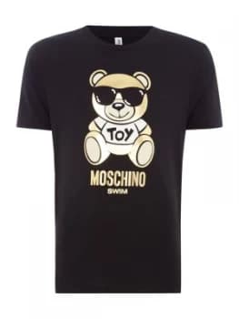 Mens Moschino Teddybear Swim T Shirt Black