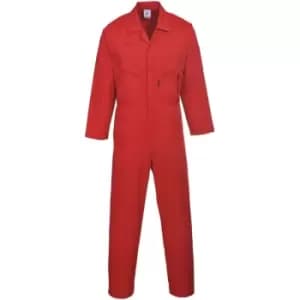 Portwest Mens Liverpool-zip Workwear Coverall (Medium x Regular) (Red) - Red